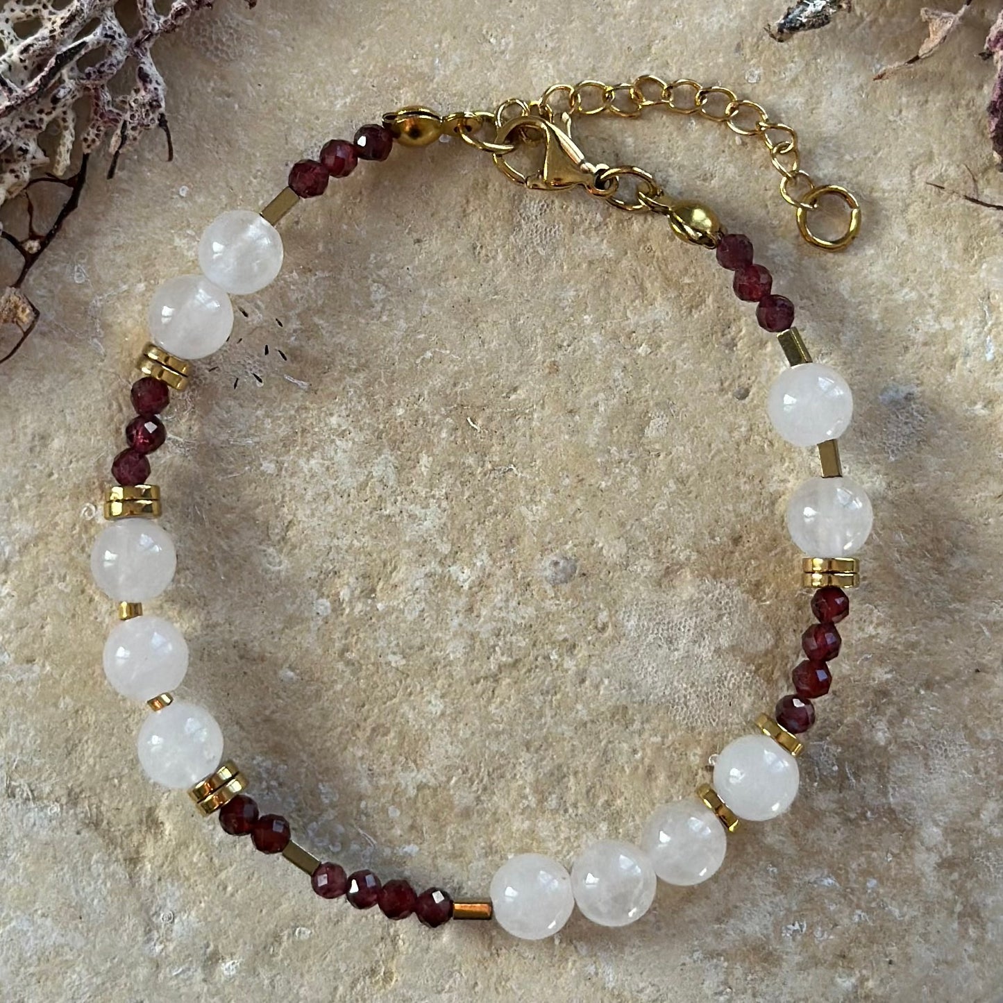 Βραχιόλι Garnet Rosequarz