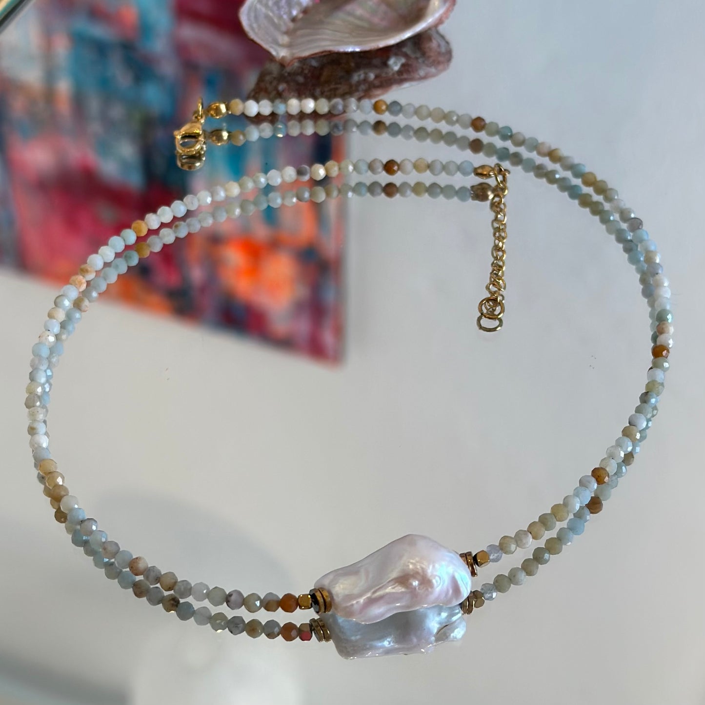 Amazonit-Perlenkette