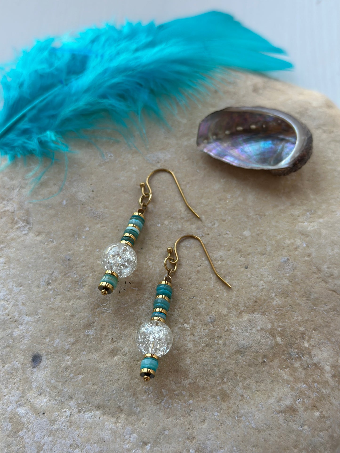 Σκουλαρίκια από θρυμματισμένο χαλαζία