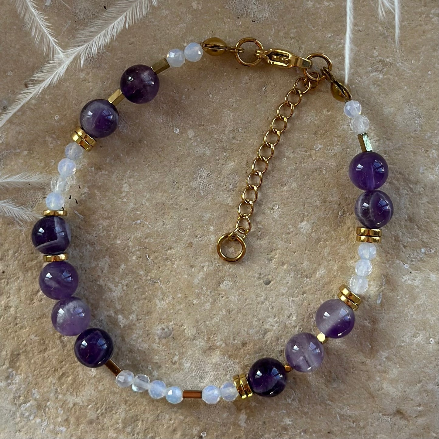 Amethyst-Opal-Armband