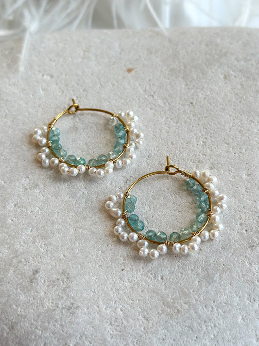 ELENI EARRINGS                      Pearl Apatite