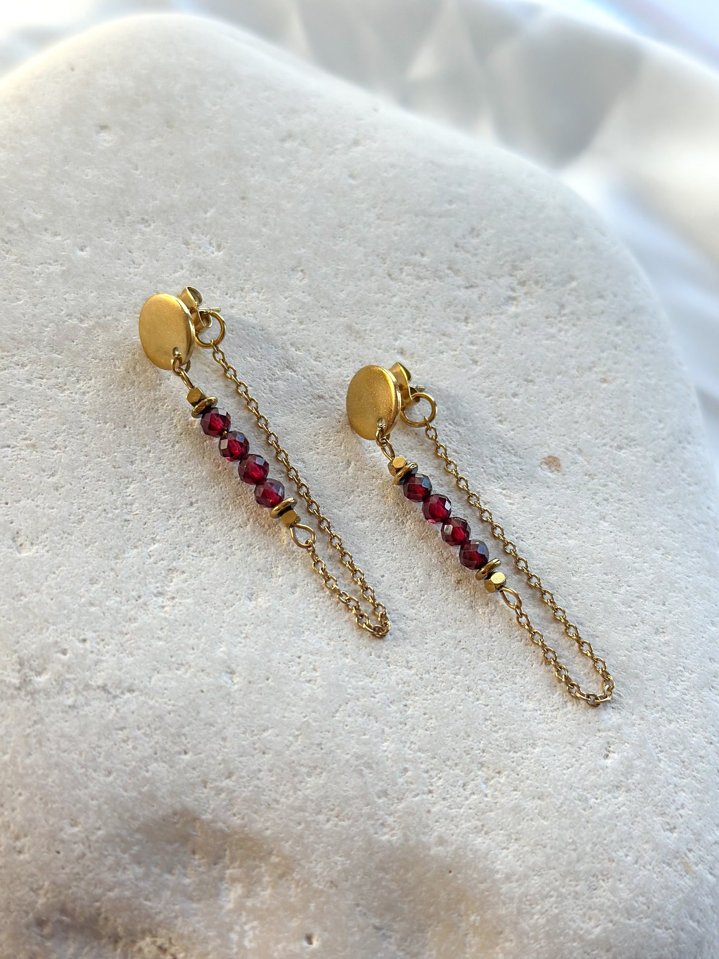 CALISTA EARRINGS               Garnet