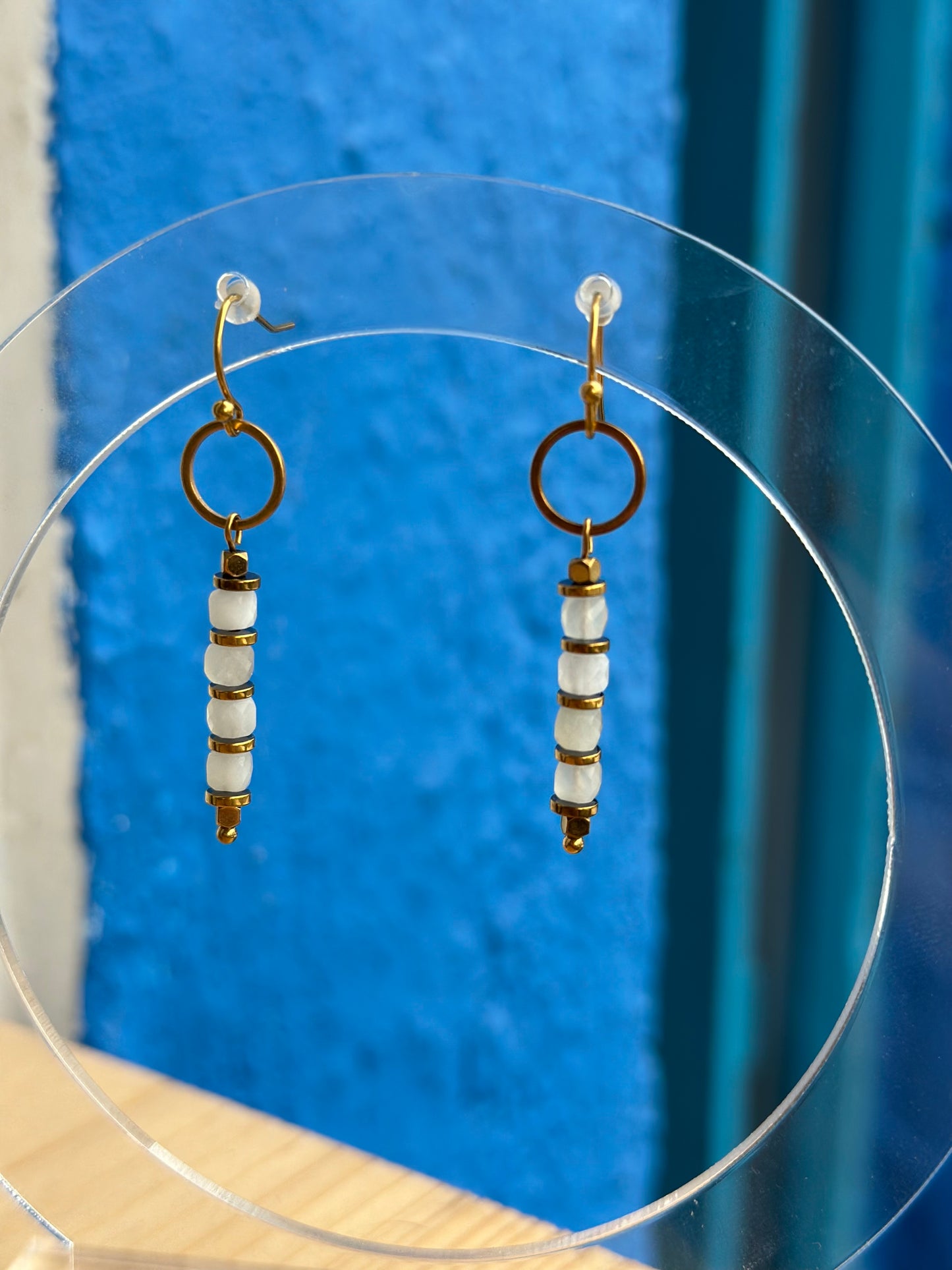 Σκουλαρίκια με φεγγαρόπετρα