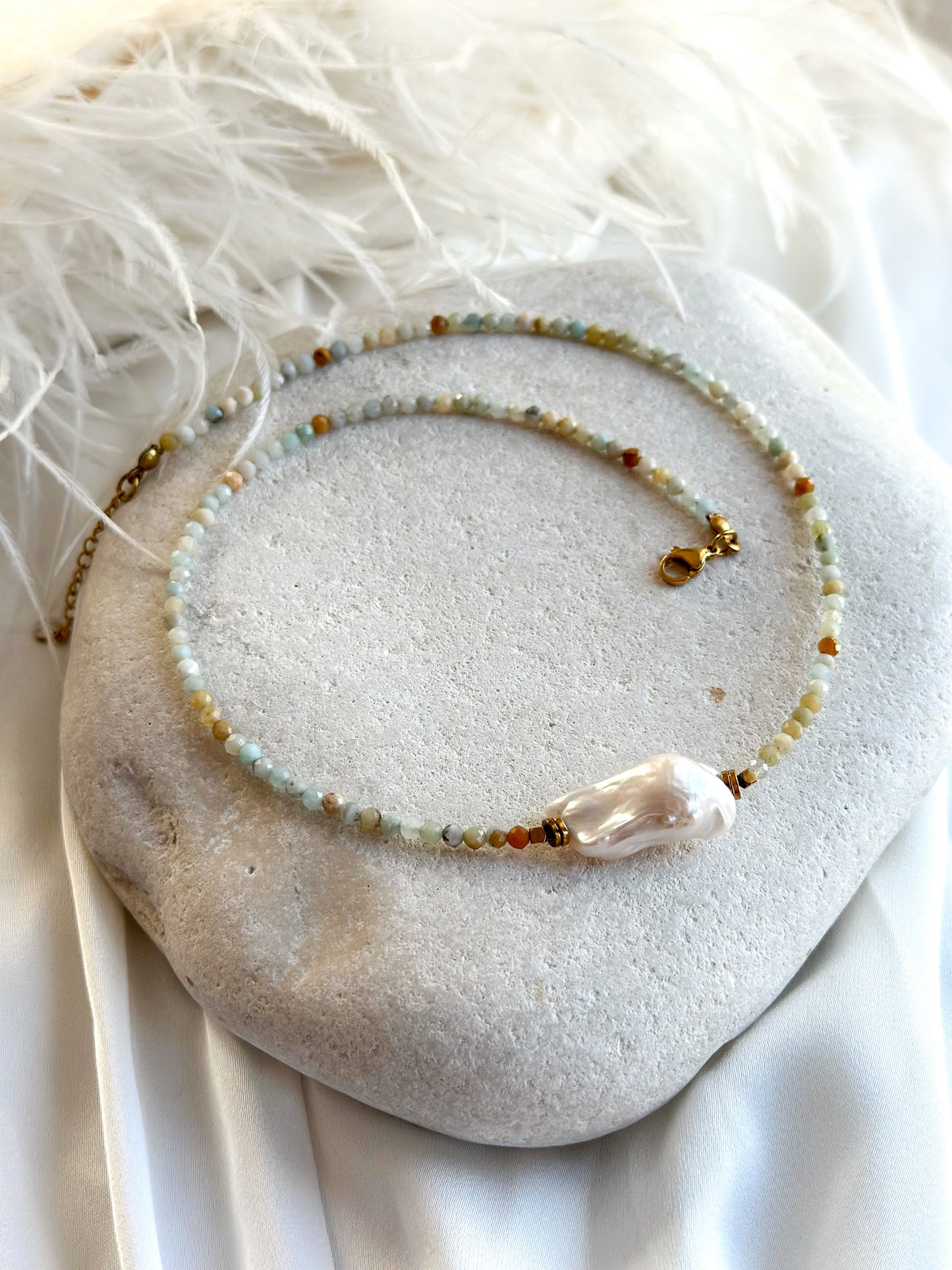 NEFELI NECKLACE         Amazonite