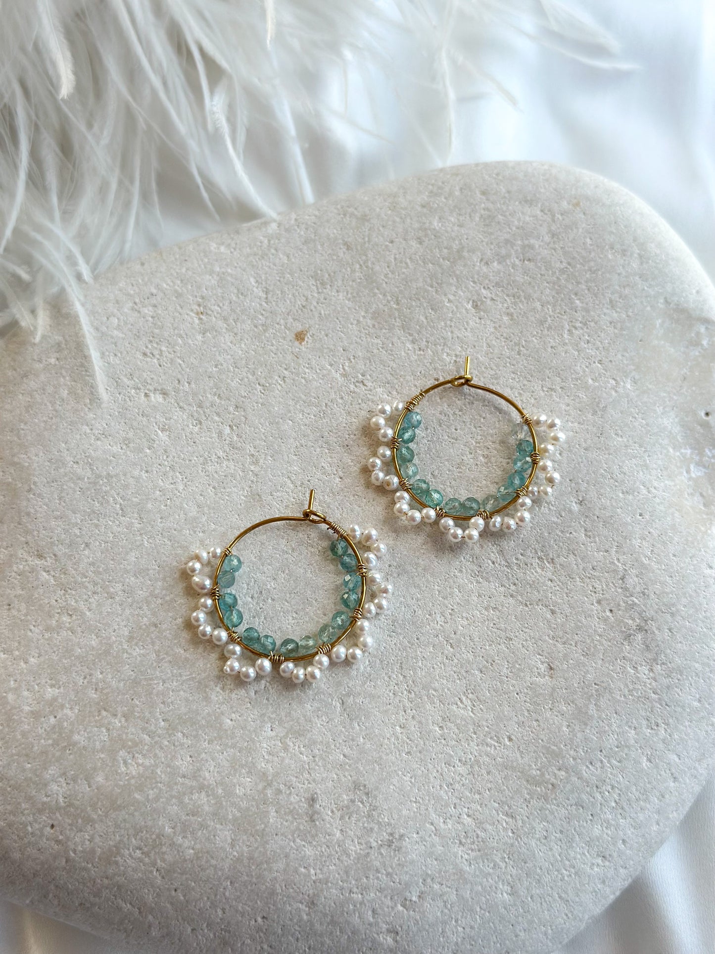 ELENI EARRINGS                      Pearl Apatite