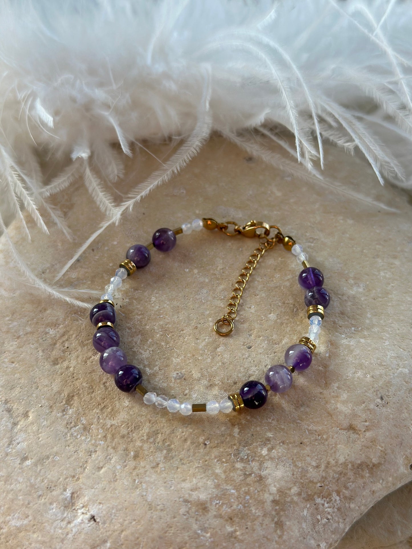 Amethyst-Opal-Armband