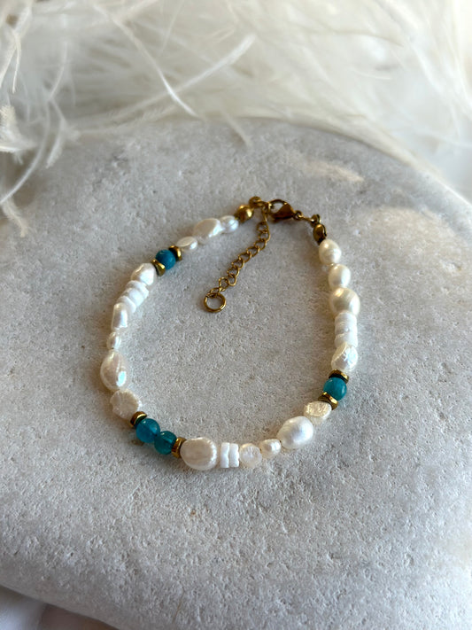 Pearl Apatite Bracelet