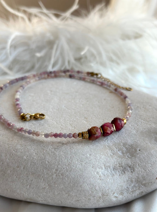 Pink Tiger Eye Necklace
