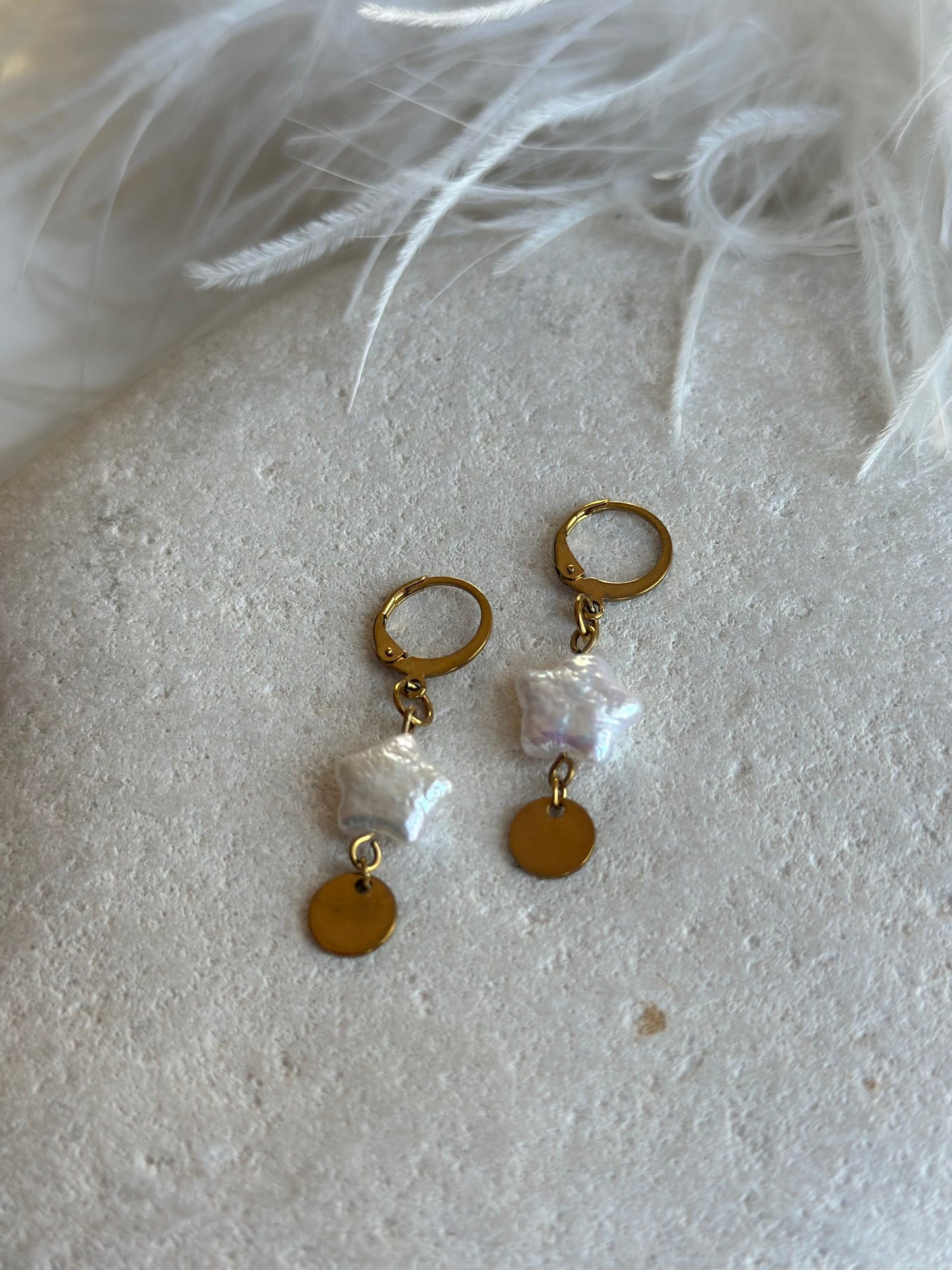 Σκουλαρίκια με μαργαριτάρια-αστέρια