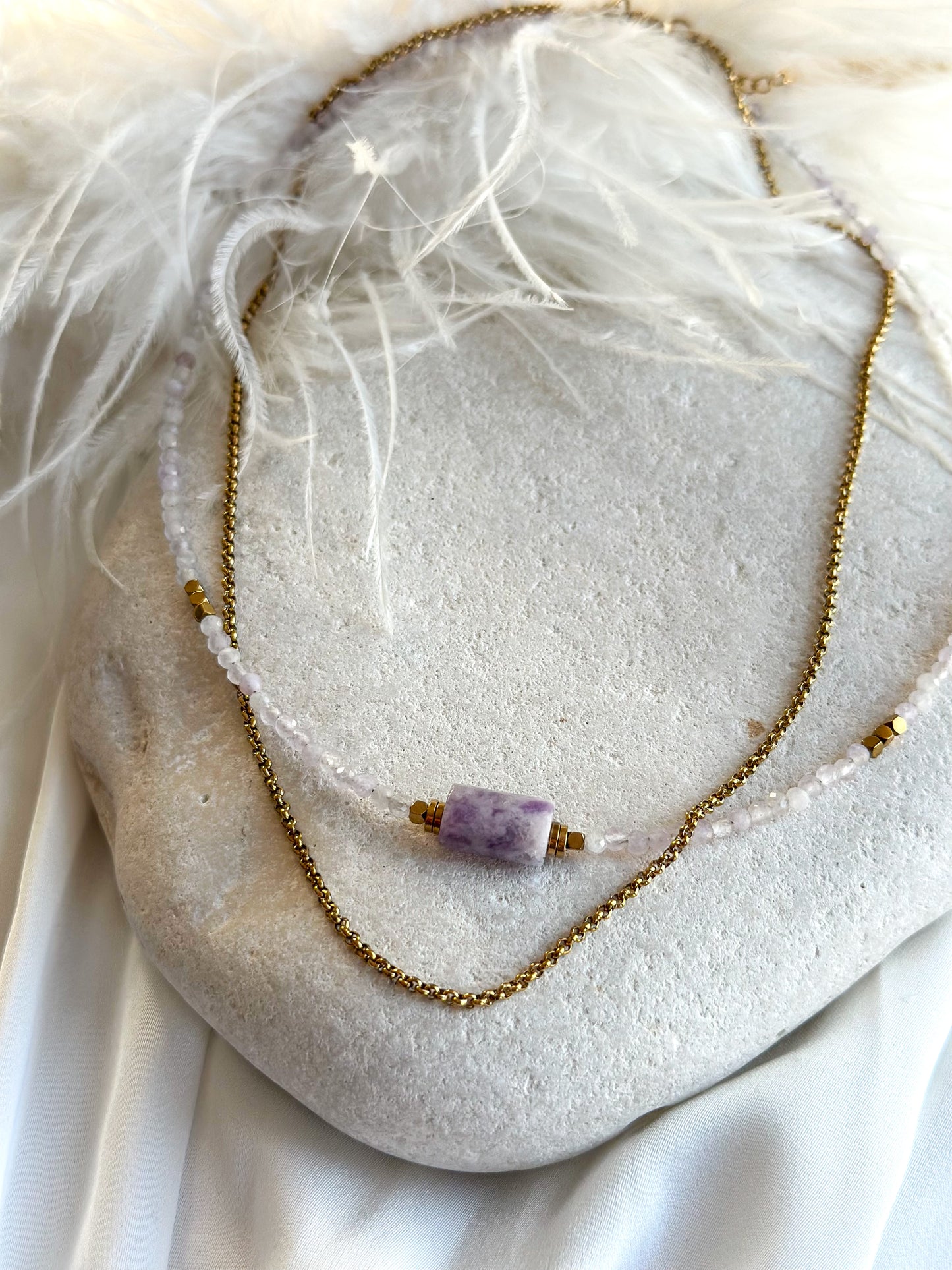 ELARA NECKLACE           Lepidolite