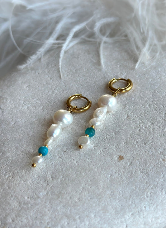 Pearl Apatite Earrings