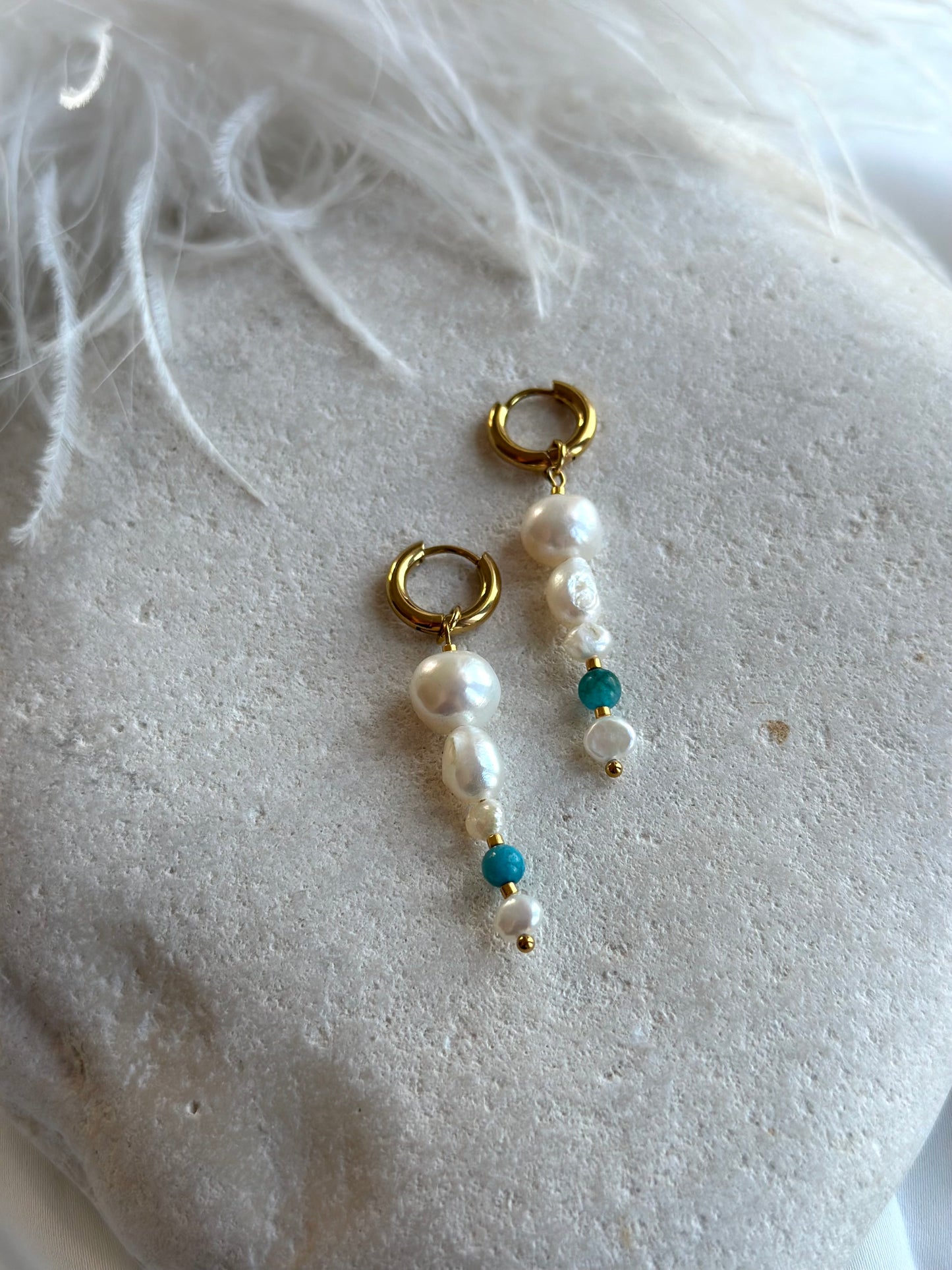 Perlen-Apatit-Ohrringe