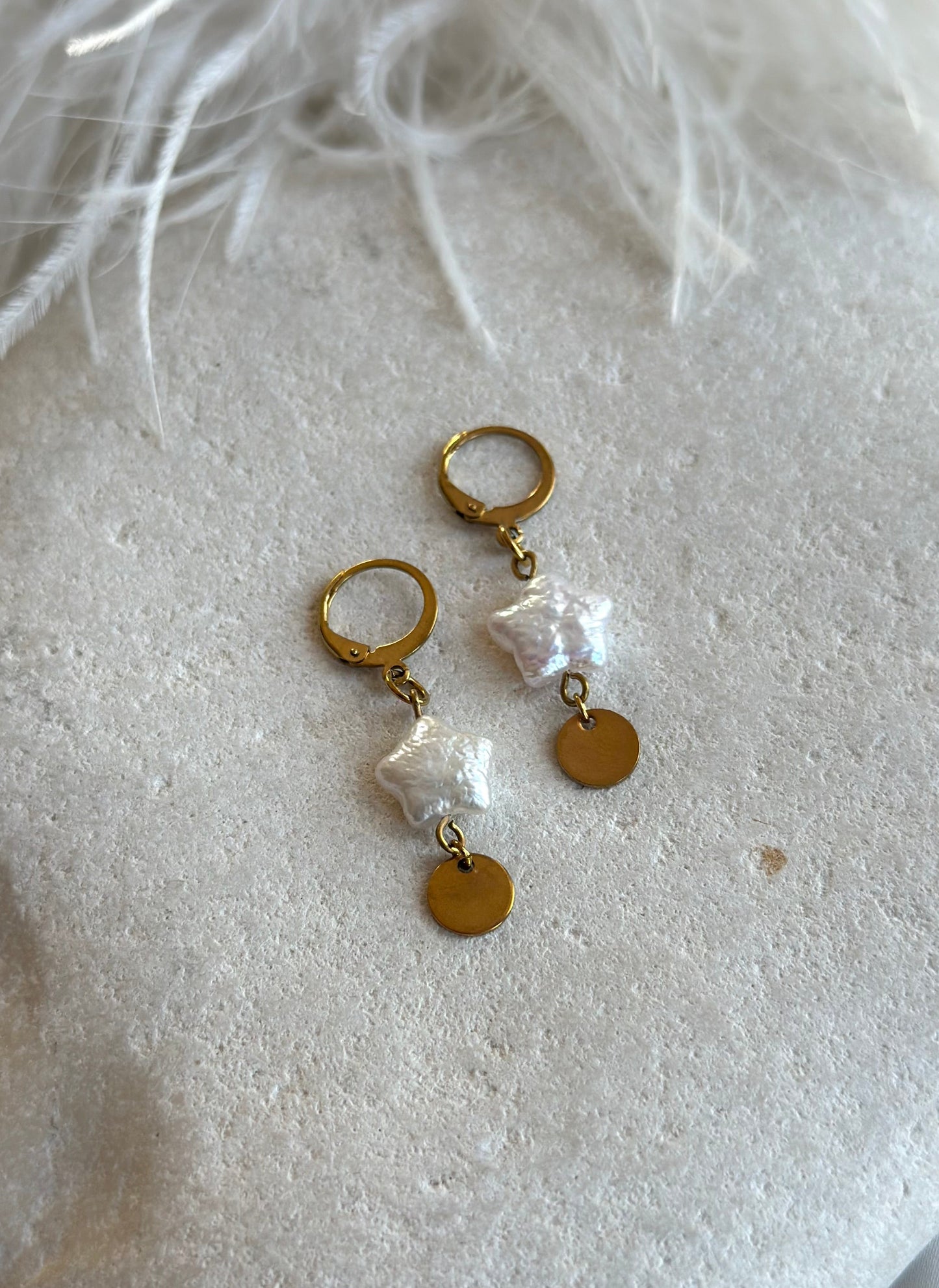 Σκουλαρίκια με μαργαριτάρια-αστέρια