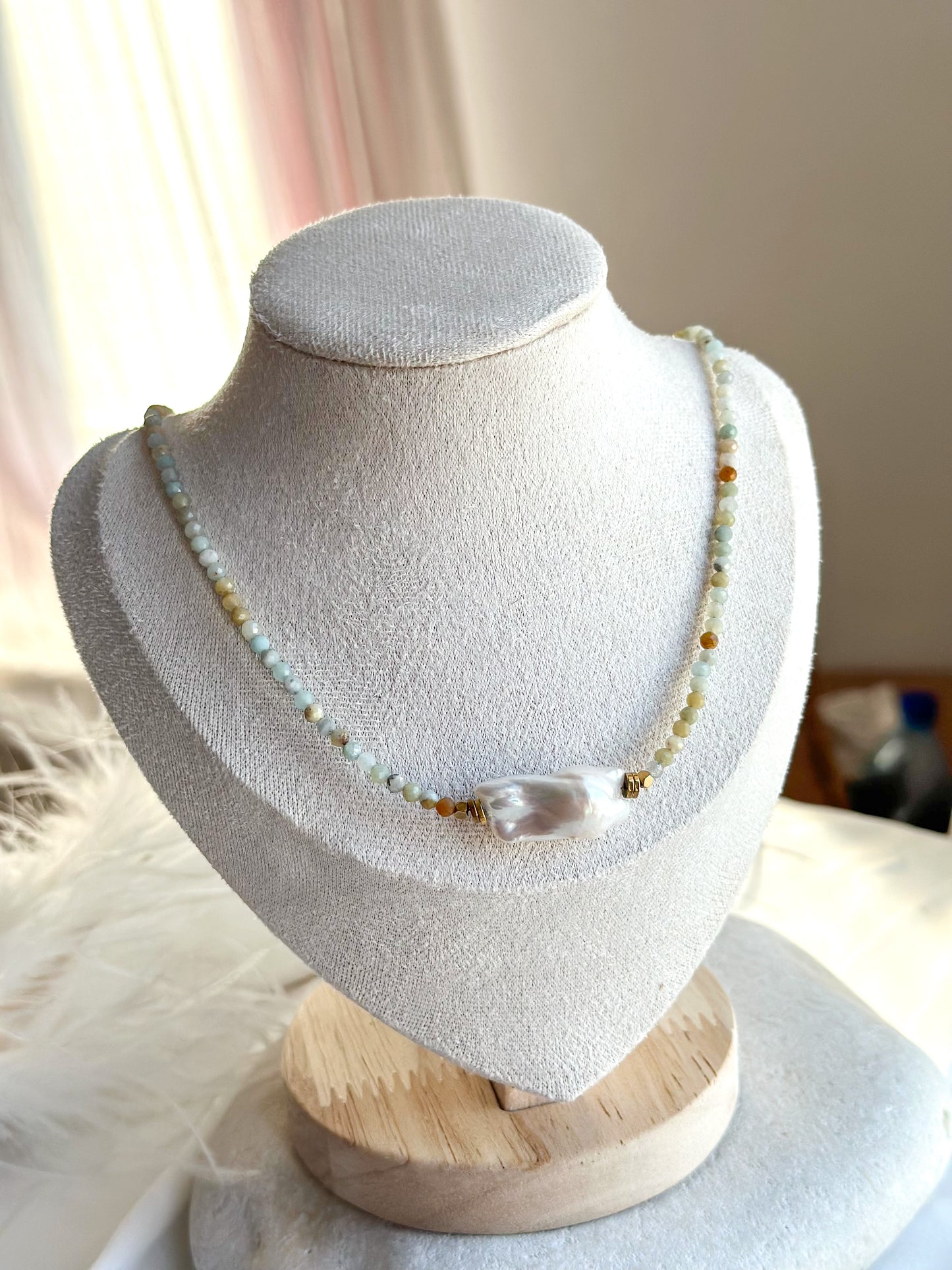 NEFELI NECKLACE         Amazonite