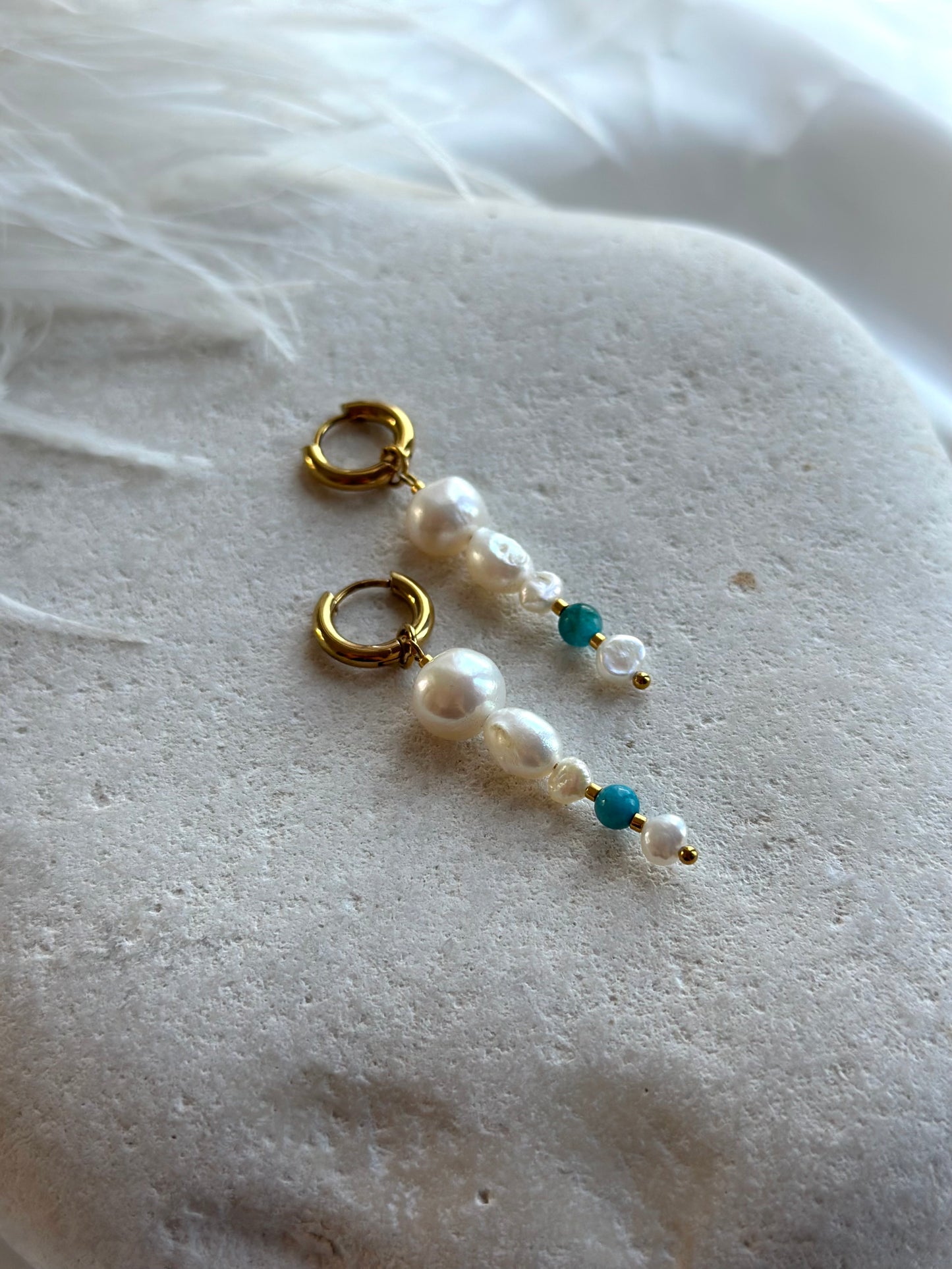 Perlen-Apatit-Ohrringe