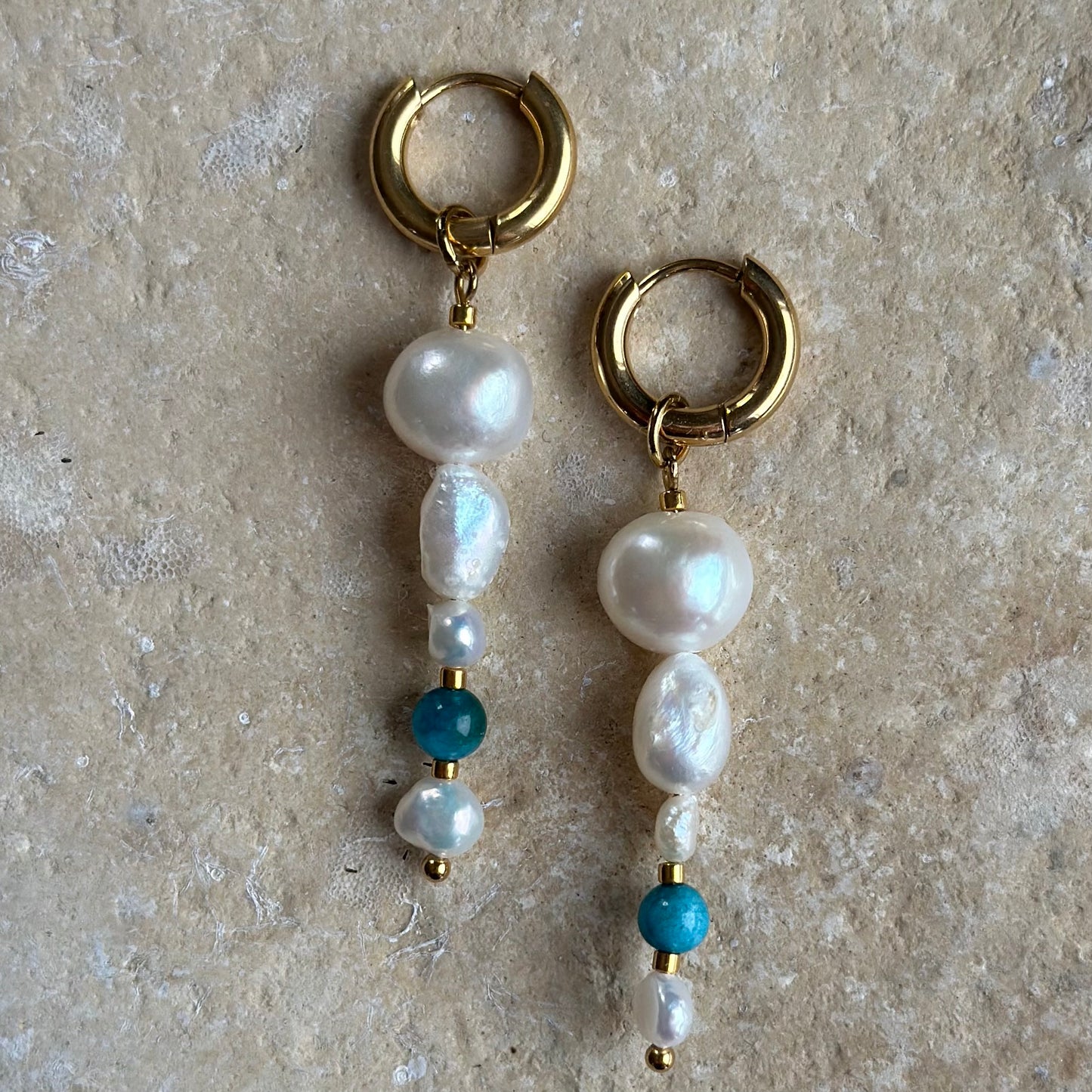 Perlen-Apatit-Ohrringe