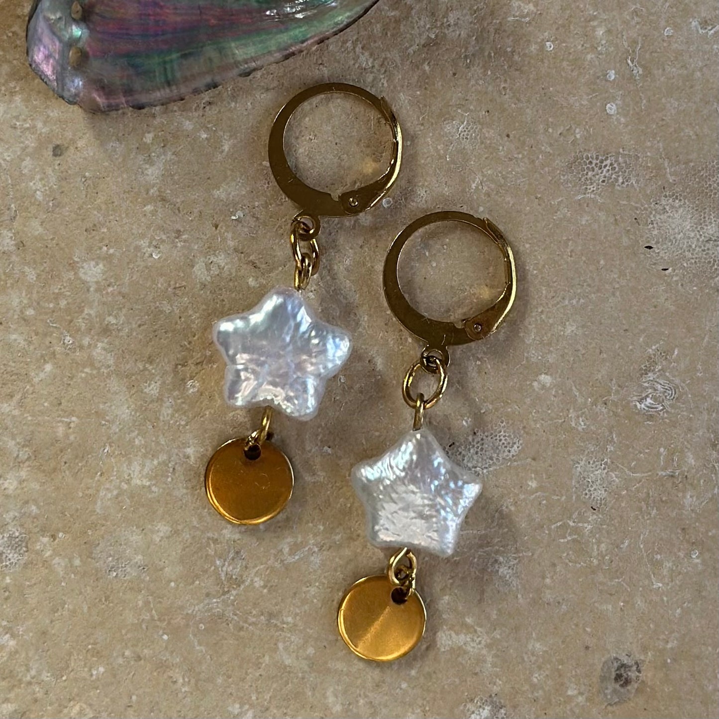 Σκουλαρίκια με μαργαριτάρια-αστέρια