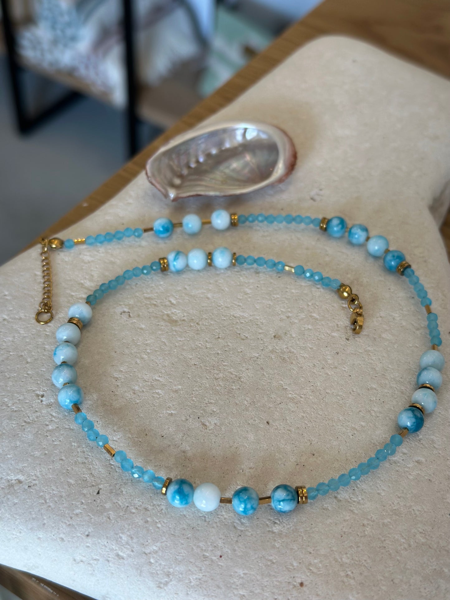 Larimar Cat Eye Necklace