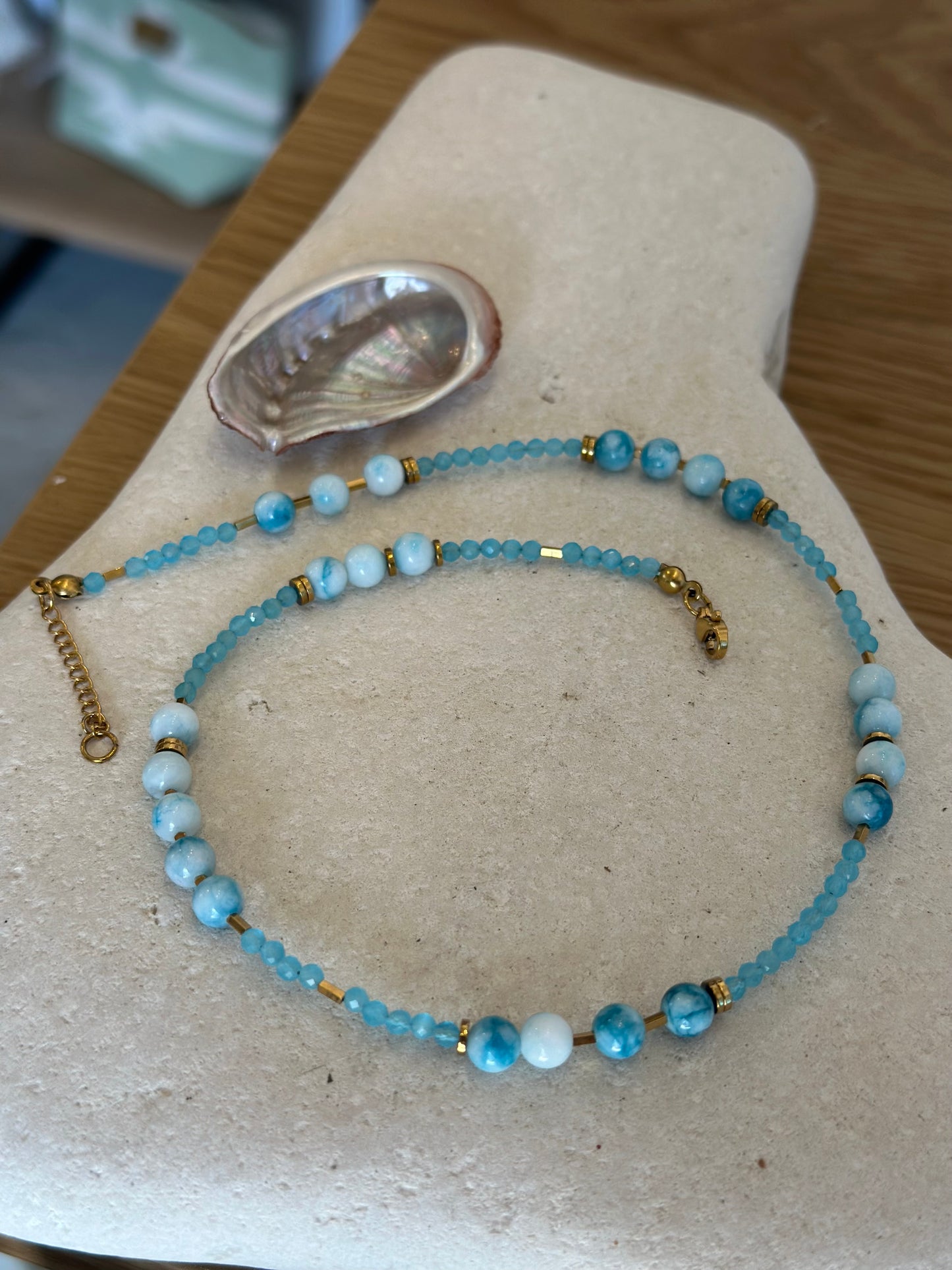 Larimar Cat Eye Necklace