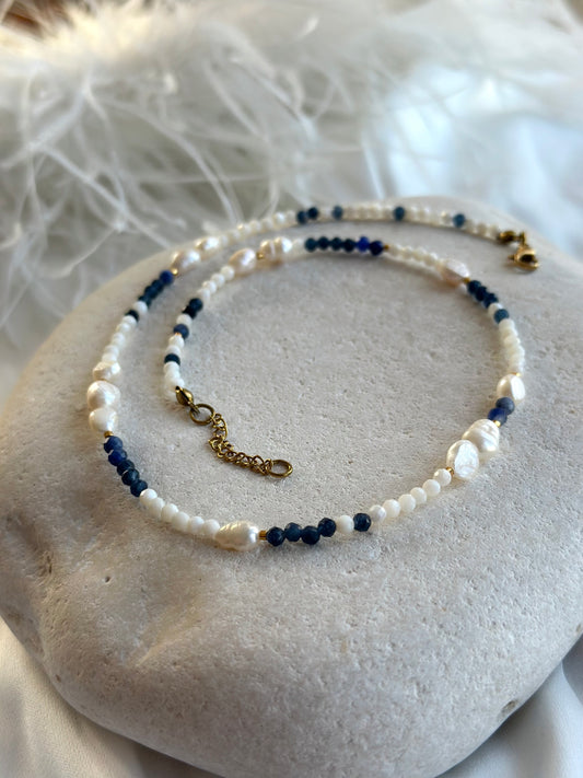 Chalcedony Pearl Necklace