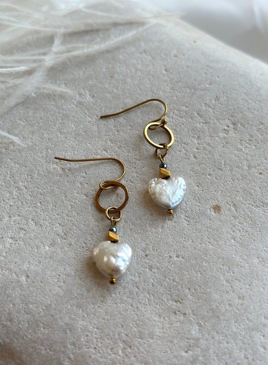 Pearl Heart earrings