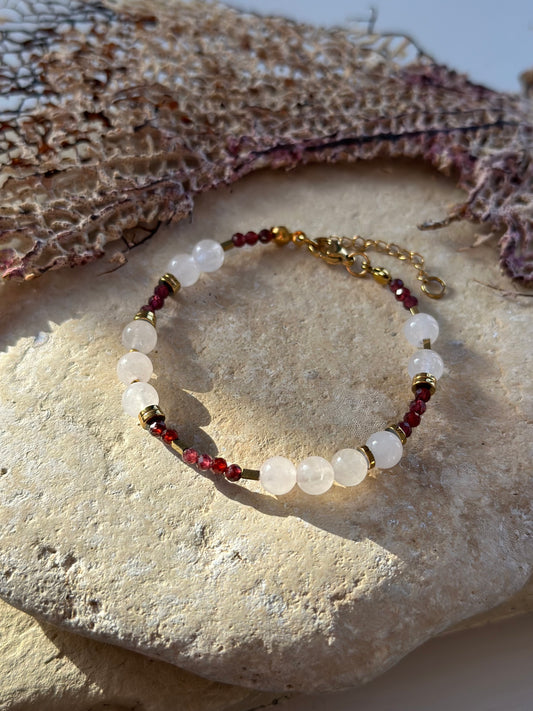 Garnet Rosequarz Bracelet